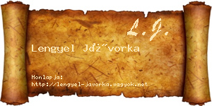 Lengyel Jávorka névjegykártya